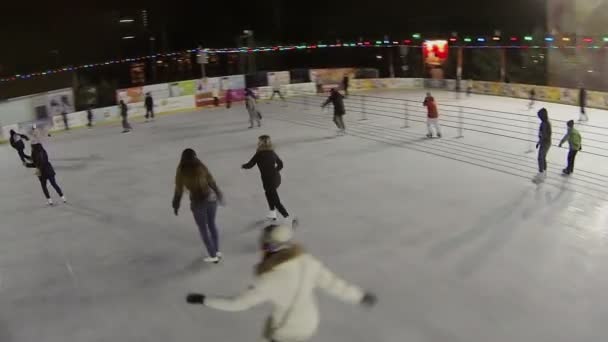 Ice rink at winter — Stock Video