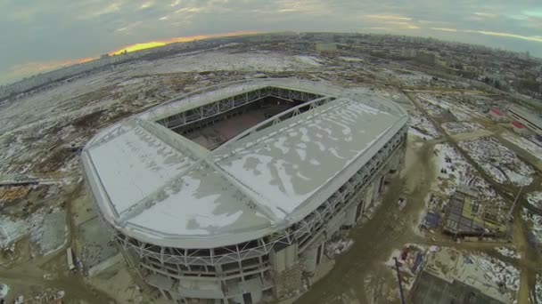 Site de construction du stade de football — Video