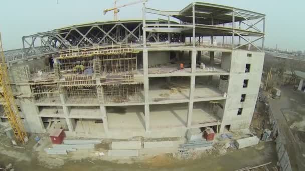 Building site of oceanarium — Stock Video