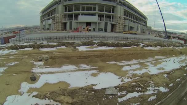 Cantiere dello stadio di calcio — Video Stock