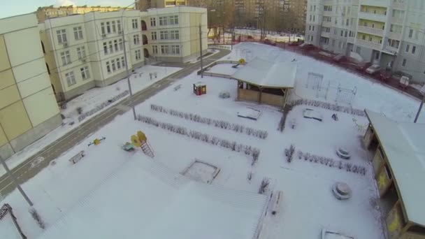 Pokryte śniegiem stoczni — Wideo stockowe