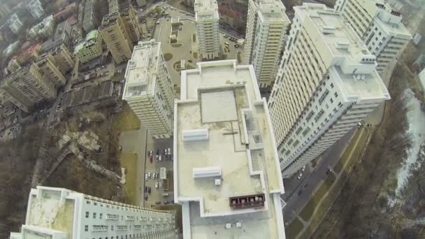 Roofs of tall residential complex — Stock Video