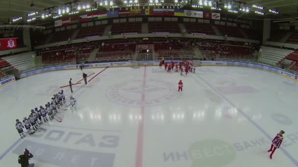 Des équipes dressent sur glace — Video