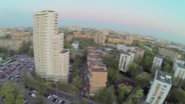 Panorama della città con case residenziali — Video Stock