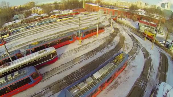 Deposito Tram Rusakov — Video Stock