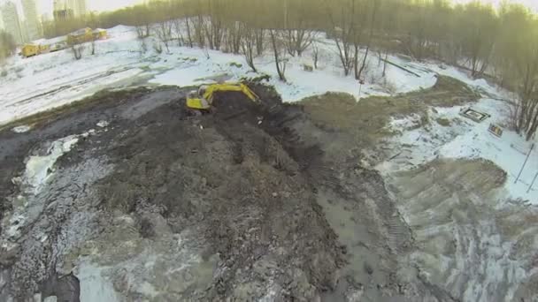 Excavadora excavadora de tierra — Vídeo de stock