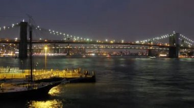 New york manzarası ve brooklyn Köprüsü