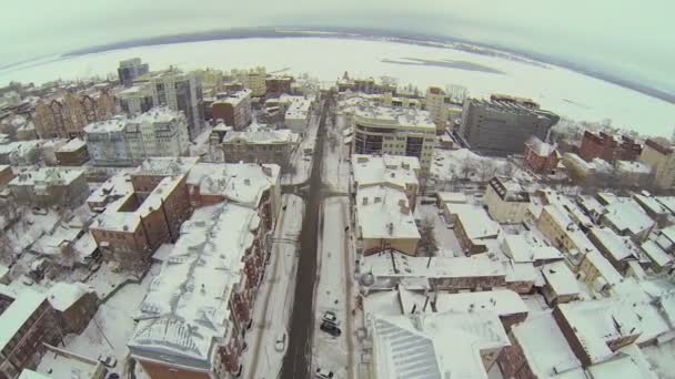 Paisaje urbano con viviendas — Vídeo de stock