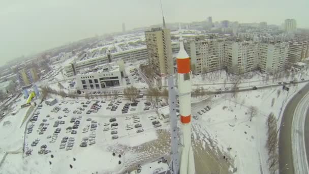 Памятник ракете "Союз" — стоковое видео