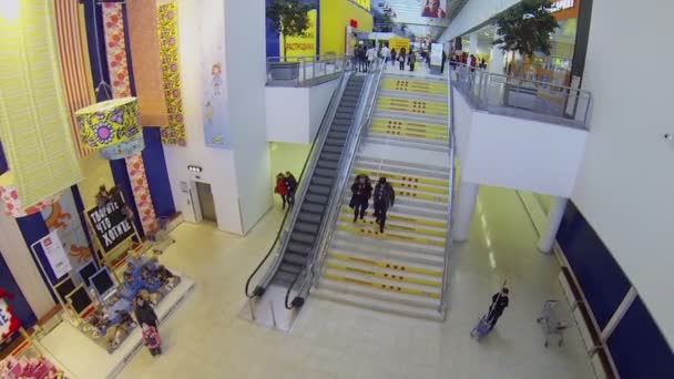People walking  in superstore IKEA. — Stock Video