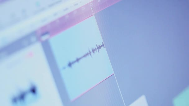 Grabación de sonido en un software especial — Vídeos de Stock