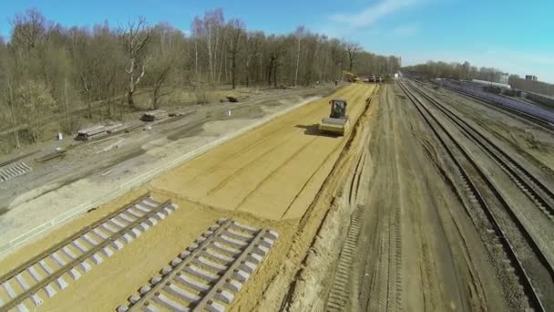 Construction site of railway — Stock Video