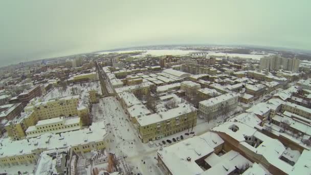 Paisaje urbano con calle Leningradskaya — Vídeo de stock