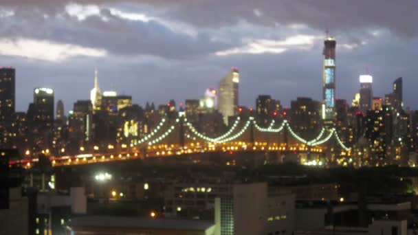 Queensboro Bridge ve cityscape — Stok video