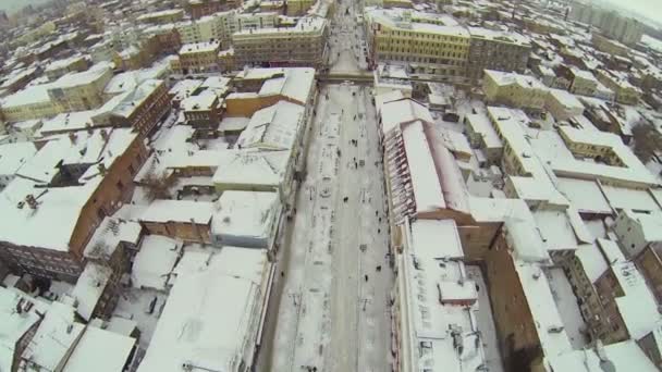Cityscape com rua pedonal — Vídeo de Stock