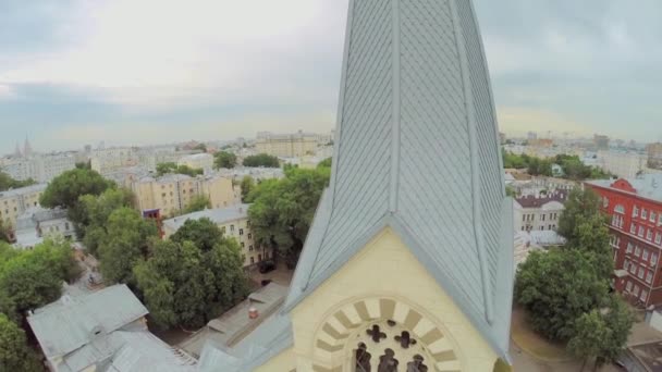 Belltower da Catedral Evangélica Luterana — Vídeo de Stock