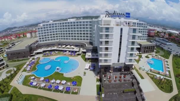 Hotel Radisson Blu at summer day — Stock video