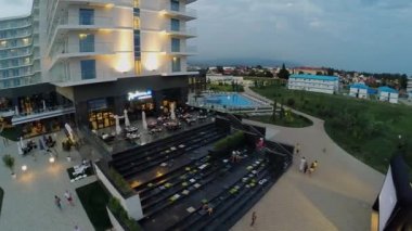 cafe with outdoor cinema in Radisson Blu hotel 