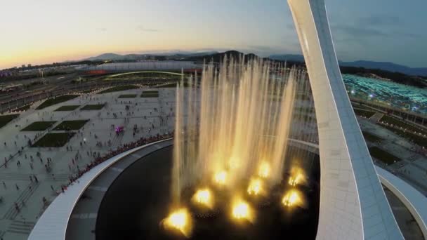 Fountain with colorful illumination — 비디오