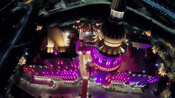 博加蒂尔酒店五颜六色的照明 — 图库视频影像