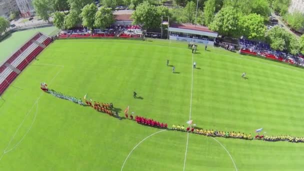 Formação de equipas de futebol — Vídeo de Stock