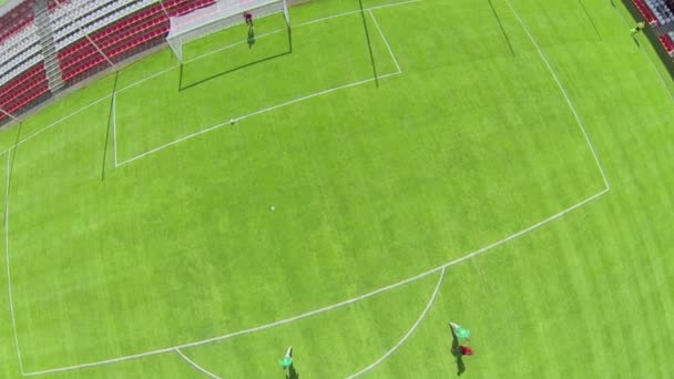 Jogo de futebol em campo — Vídeo de Stock