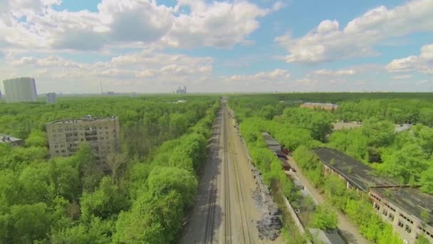 Townscape with Moscow ring railway — Stock Video