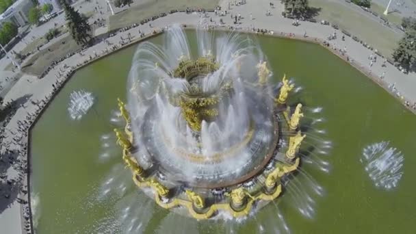 Дружби народів фонтан — стокове відео
