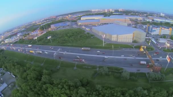 Moscow beltway with traffic — Stock Video