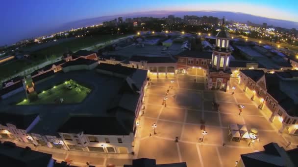 Centro de comércio com iluminação — Vídeo de Stock