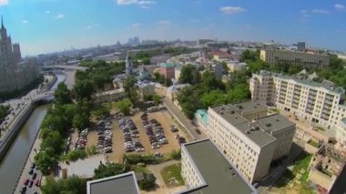 City panorama with traffic on quay