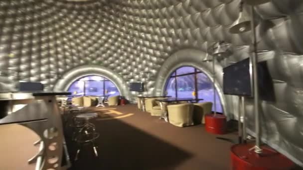 Cafe in één van de gebouwen van Heliport Moskou — Stockvideo