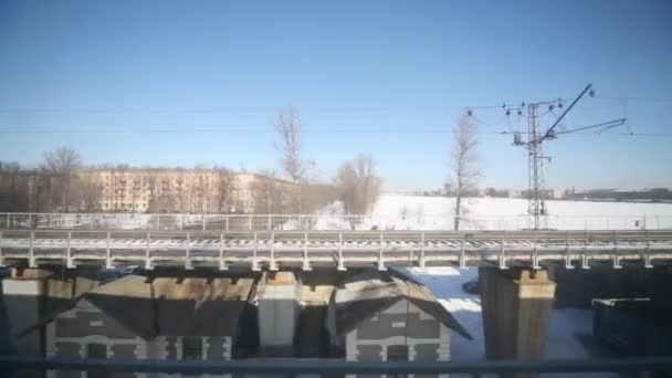 Vista desde la ventana del tren — Vídeos de Stock