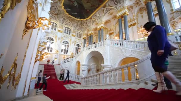 Główne schody w Ermitażu — Wideo stockowe