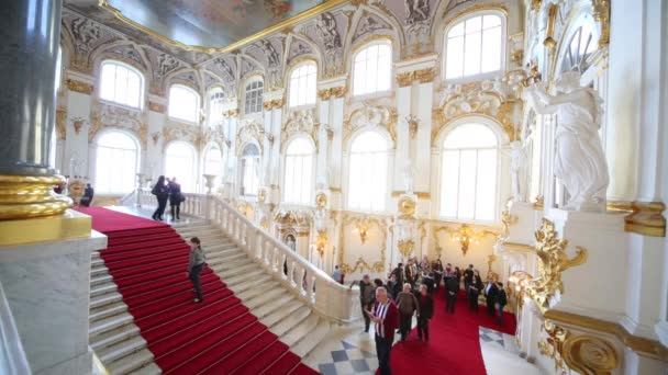 Główne schody w Ermitażu — Wideo stockowe