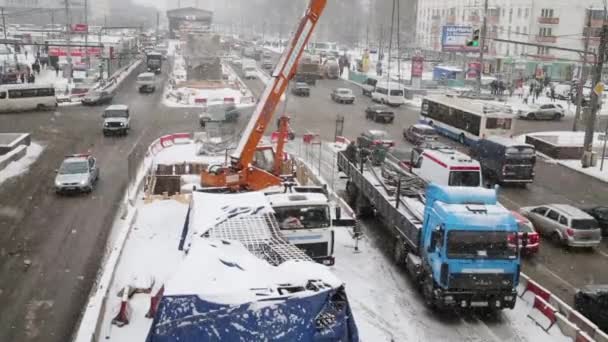 Перекресток на Щелковском шоссе — стоковое видео