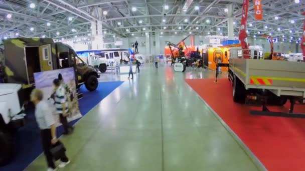 Different building machines at 15th Specialized Exhibition — Stock Video