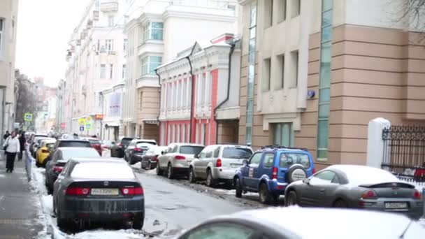 リャリンレーンのパノラマ。モスクワの中心部に位置しています。 — ストック動画