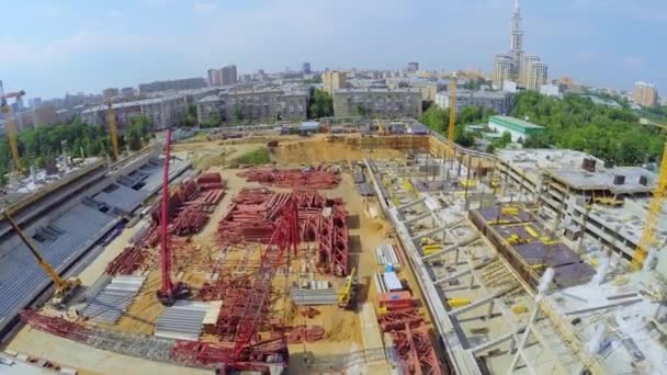 Local de construção do estádio de futebol CSKA — Vídeo de Stock