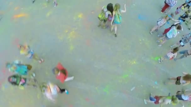 Фестиваль индийских красок в Холи — стоковое видео