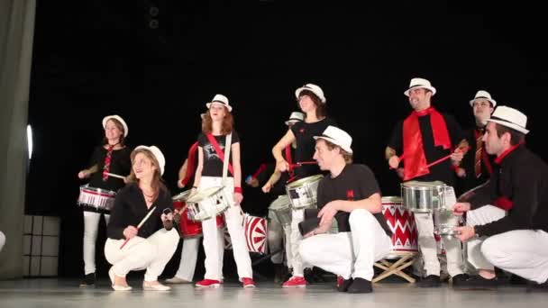 Musical group on stage — Stock Video