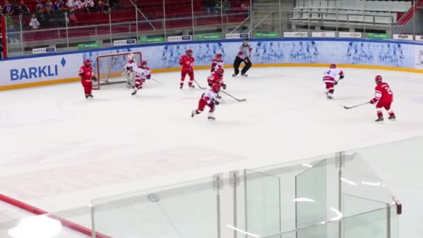 Spartak-Team verpasst Tor im Spiel — Stockvideo