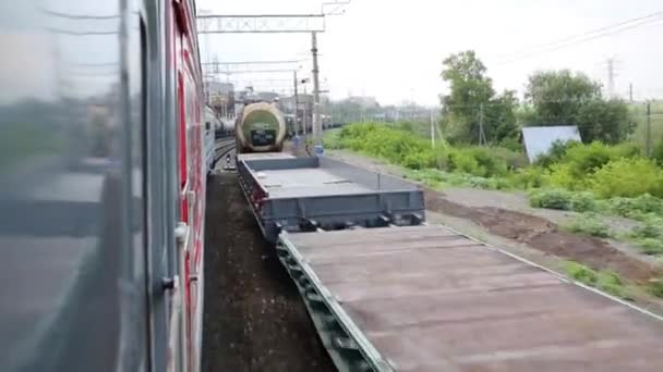 Ferrovia dal finestrino dei treni — Video Stock