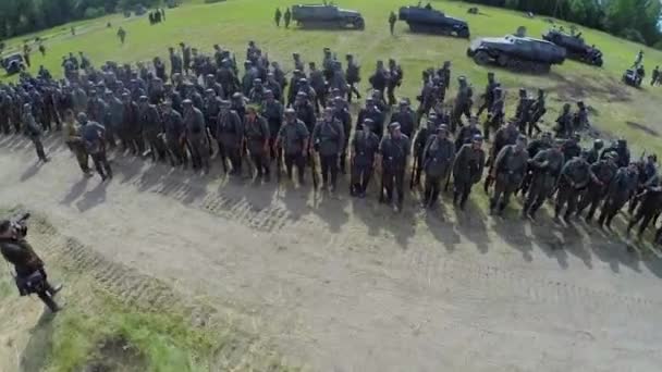 Troops in uniform of german army — Stock Video