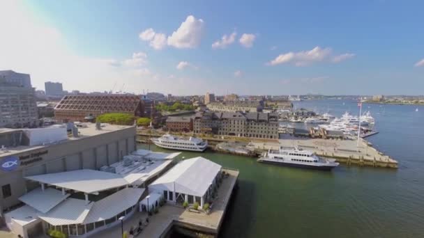 New England Aquarium och lång Wharf — Stockvideo