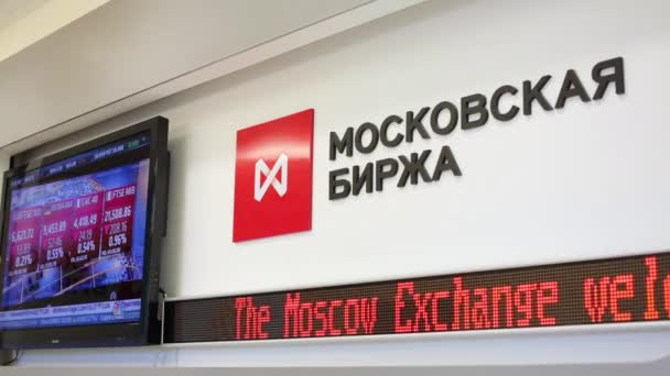 Escritório da Bolsa de Moscou . — Vídeo de Stock
