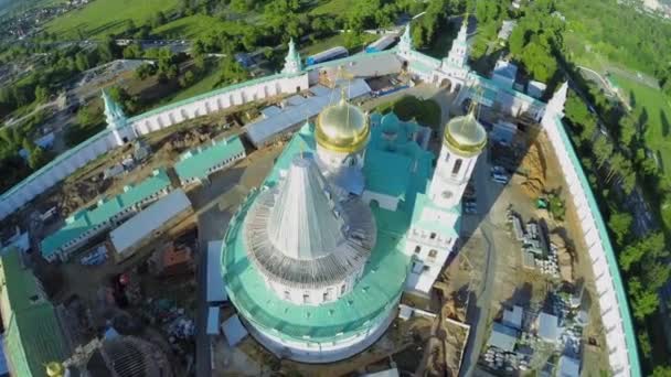 Construction site of New-Jerusalem Monastery — Stock Video