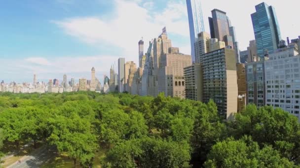 Residentiële huizen in de buurt van Central Park — Stockvideo