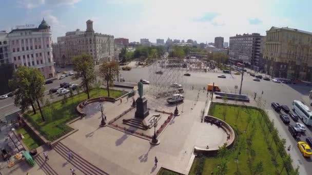 A Pushkinskaya tér panorámája — Stock videók