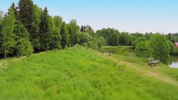 Shore of pond in Borovsk — Stock Video